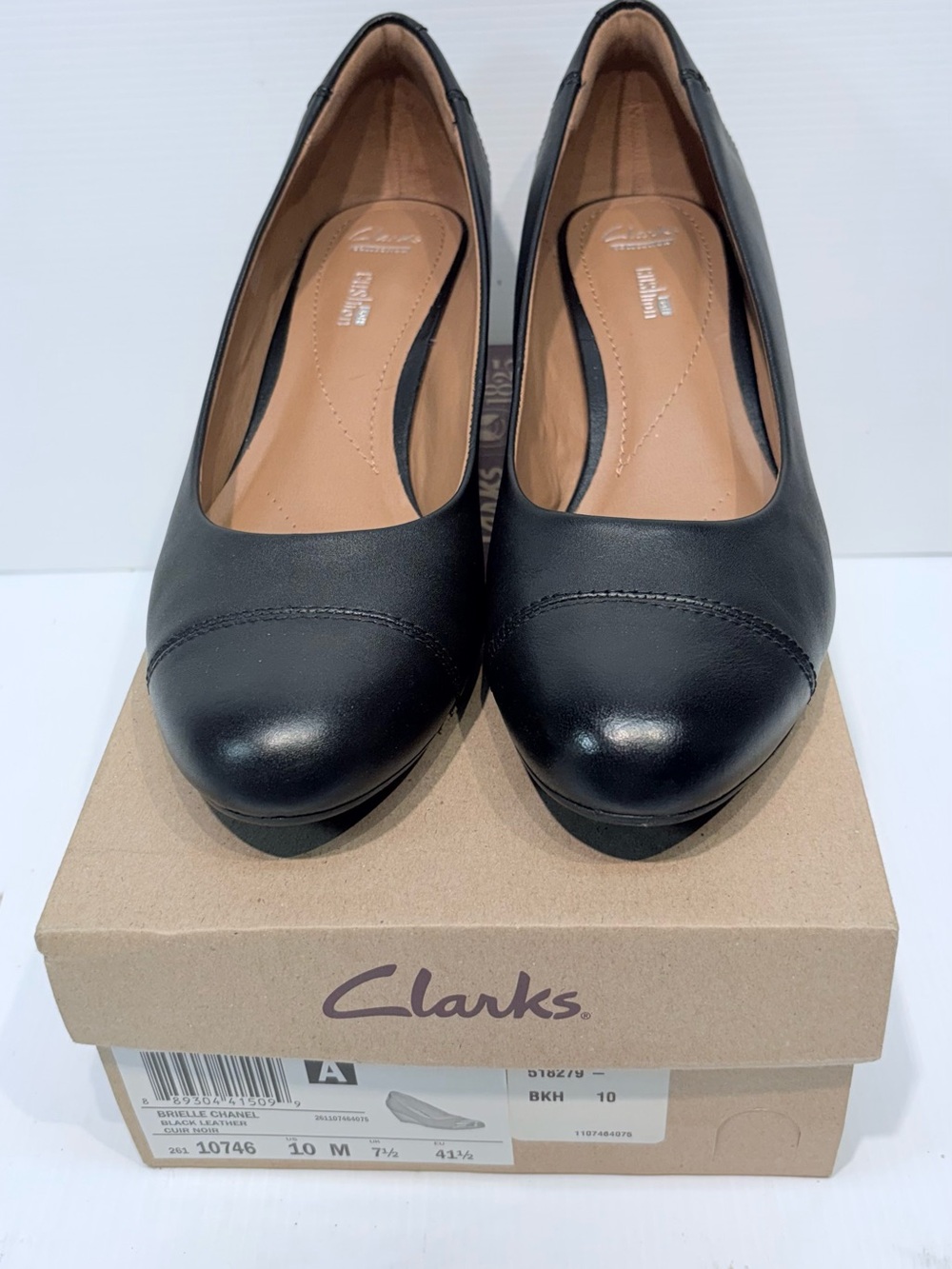 CLARKS Brielle Chanel Leather Wedges